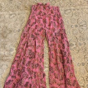 Free People Pink Wide Leg Pants